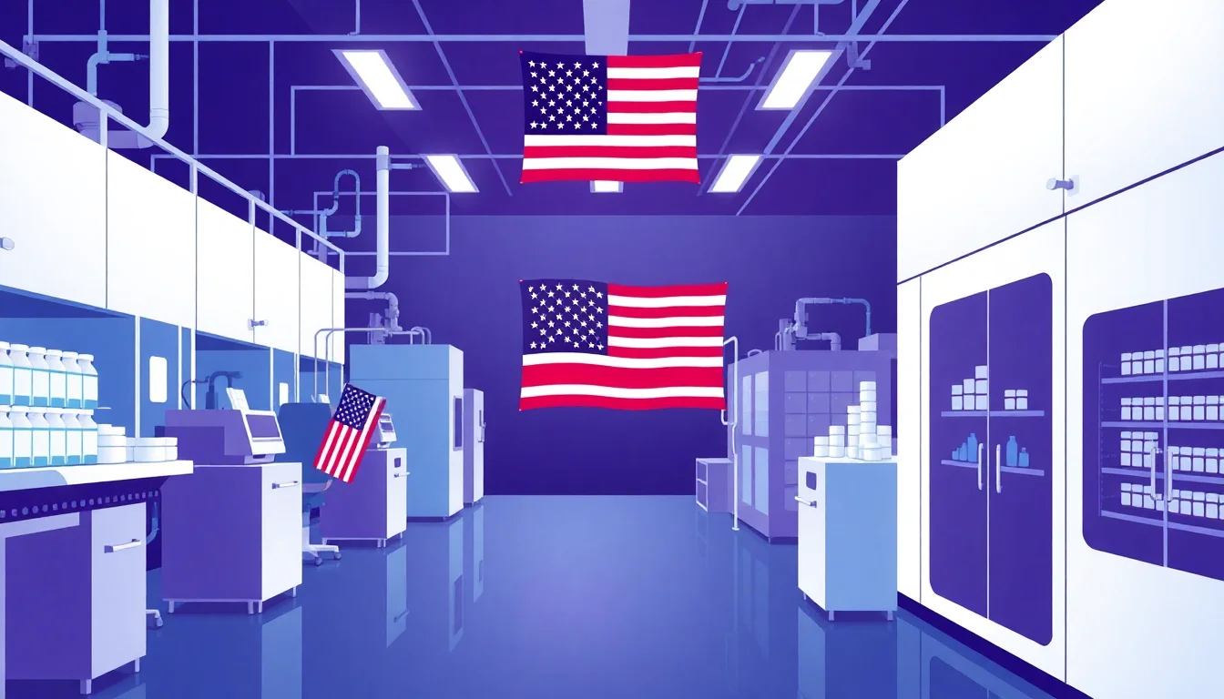 US Pharma Tariffs Hit 100% as Manufacturing, Pricing Deals Offer Exemptions — illustration